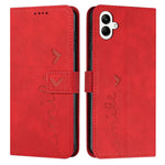 Custodia per telefono in pelle goffrata con cuore e cordino lungo, For Samsung Galaxy A56 5G, For Samsung Galaxy A36 5G, For Samsung Galaxy A16 5G, For Samsung Galaxy A06 4G