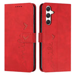 Custodia per telefono in pelle goffrata con cuore e cordino lungo, For Samsung Galaxy A56 5G, For Samsung Galaxy A36 5G, For Samsung Galaxy A16 5G, For Samsung Galaxy A06 4G