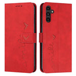 Custodia per telefono in pelle goffrata con cuore e cordino lungo, For Samsung Galaxy A57 5G, For Galaxy A27 5G, For Samsung Galaxy A07 4G, For Samsung Galaxy A17 / A26 5G