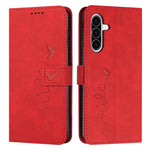 Custodia per telefono in pelle goffrata con cuore e cordino lungo, For Samsung Galaxy A57 5G, For Galaxy A27 5G, For Samsung Galaxy A07 4G, For Samsung Galaxy A17 / A26 5G