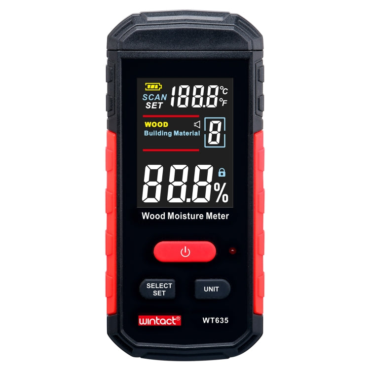 Misuratore di umidità del legno Wintact WT635 con 10 ingranaggi, WT635