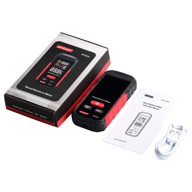 Misuratore di umidità del legno Wintact WT635 con 10 ingranaggi, WT635