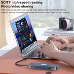 BYL-2411 11 in 1 HUB Type-C Docking Station con 3 x USB3.0, PD100W, SD/TF, RJ45, Type-C, VGA, HDTV, jack da 3,5 mm, BYL-2411