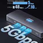 BYL-2411 11 in 1 HUB Type-C Docking Station con 3 x USB3.0, PD100W, SD/TF, RJ45, Type-C, VGA, HDTV, jack da 3,5 mm, BYL-2411