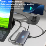 BYL-2411 11 in 1 HUB Type-C Docking Station con 3 x USB3.0, PD100W, SD/TF, RJ45, Type-C, VGA, HDTV, jack da 3,5 mm, BYL-2411