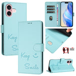 Custodia per telefono in pelle RFID con stampa Smile Embossing, For iPhone 16, For iPhone 15 Pro Max, For iPhone 15 Pro, For iPhone 15 Plus