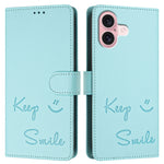 Custodia per telefono in pelle RFID con stampa Smile Embossing, For iPhone 16, For iPhone 15 Pro Max, For iPhone 15 Pro, For iPhone 15 Plus