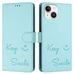 Custodia per telefono in pelle RFID con stampa Smile Embossing, For iPhone 15, For iPhone 14 Plus, For iPhone 14 / 13, For iPhone 14 Pro