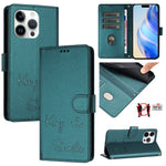 Custodia per telefono in pelle RFID con stampa Smile Embossing, For iPhone 14 Pro Max, For iPhone SE 2022 / 2020 / 8 / 7, For iPhone 13 Pro Max, For iPhone 13 Pro