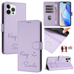 Custodia per telefono in pelle RFID con stampa Smile Embossing, For iPhone 13 mini, For iPhone 12 / 12 Pro, For iPhone 12 Pro Max, For iPhone 12 mini