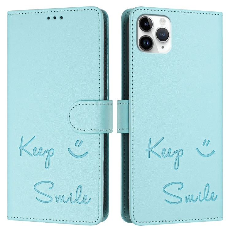 Custodia per telefono in pelle RFID con stampa Smile Embossing, For iPhone 11 Pro Max, For iPhone 11, For iPhone 11 Pro, For iPod Touch 7 / 6 / 5