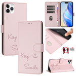 Custodia per telefono in pelle RFID con stampa Smile Embossing, For iPhone 11 Pro Max, For iPhone 11, For iPhone 11 Pro, For iPod Touch 7 / 6 / 5