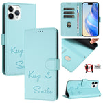 Custodia per telefono in pelle RFID con stampa Smile Embossing, For iPhone 11 Pro Max, For iPhone 11, For iPhone 11 Pro, For iPod Touch 7 / 6 / 5