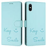 Custodia per telefono in pelle RFID con stampa Smile Embossing, For iPhone X / XS, For iPhone XR, For iPhone XS Max, For iPhone 8 Plus / 7 Plus