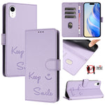 Custodia per telefono in pelle RFID con stampa Smile Embossing, For iPhone X / XS, For iPhone XR, For iPhone XS Max, For iPhone 8 Plus / 7 Plus