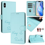Custodia per telefono in pelle RFID con stampa Smile Embossing, For iPhone X / XS, For iPhone XR, For iPhone XS Max, For iPhone 8 Plus / 7 Plus