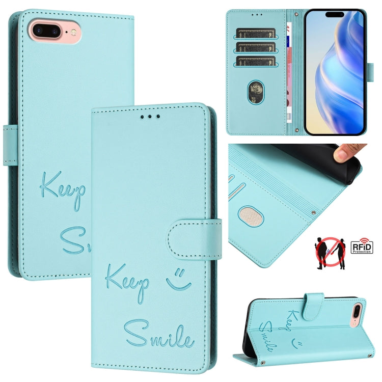 Custodia per telefono in pelle RFID con stampa Smile Embossing, For iPhone X / XS, For iPhone XR, For iPhone XS Max, For iPhone 8 Plus / 7 Plus