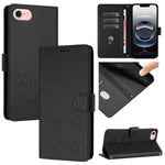 Custodia per telefono in pelle RFID con stampa Smile Embossing, For iPhone SE 2024, For iPhone 16 Pro Max, For iPhone 16 Pro, For iPhone 16 Plus