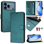 Custodia per telefono in pelle RFID con stampa Smile Embossing, For iPhone 17 Pro Max, For iPhone 17 Pro, For iPhone 17, For iPhone Air