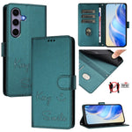 Custodia per telefono in pelle RFID con stampa Smile Embossing, For Samsung Galaxy S26 5G, For Samsung Galaxy S25 Edge 5G, For Samsung Galaxy S25 5G, For Samsung Galaxy S25+ 5G