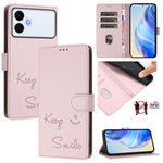 Custodia per telefono in pelle RFID con stampa Smile Embossing, For Galaxy S26 FE 5G 5G, For Samsung Galaxy S26+ 5G, For Samsung Galaxy S26 Edge 5G, For Samsung Galaxy S26 Ultra 5G