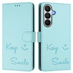 Custodia per telefono in pelle RFID con stampa Smile Embossing, For Samsung Galaxy S26 5G, For Samsung Galaxy S25 Edge 5G, For Samsung Galaxy S25 5G, For Samsung Galaxy S25+ 5G