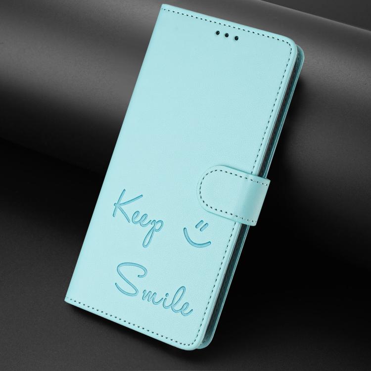 Custodia per telefono in pelle RFID con stampa Smile Embossing, For Samsung Galaxy S26 5G, For Samsung Galaxy S25 Edge 5G, For Samsung Galaxy S25 5G, For Samsung Galaxy S25+ 5G