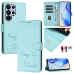 Custodia per telefono in pelle RFID con stampa Smile Embossing, For Galaxy S26 FE 5G 5G, For Samsung Galaxy S26+ 5G, For Samsung Galaxy S26 Edge 5G, For Samsung Galaxy S26 Ultra 5G