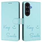 Custodia per telefono in pelle RFID con stampa Smile Embossing, For Galaxy S26 FE 5G 5G, For Samsung Galaxy S26+ 5G, For Samsung Galaxy S26 Edge 5G, For Samsung Galaxy S26 Ultra 5G