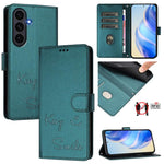 Custodia per telefono in pelle RFID con stampa Smile Embossing, For Galaxy S26 FE 5G 5G, For Samsung Galaxy S26+ 5G, For Samsung Galaxy S26 Edge 5G, For Samsung Galaxy S26 Ultra 5G