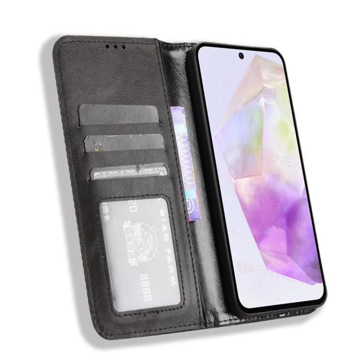 Custodia per telefono in pelle con fibbia magnetica e texture retrò, For Samsung Galaxy A36 5G, For Samsung Galaxy A16 5G, For Samsung Galaxy A06