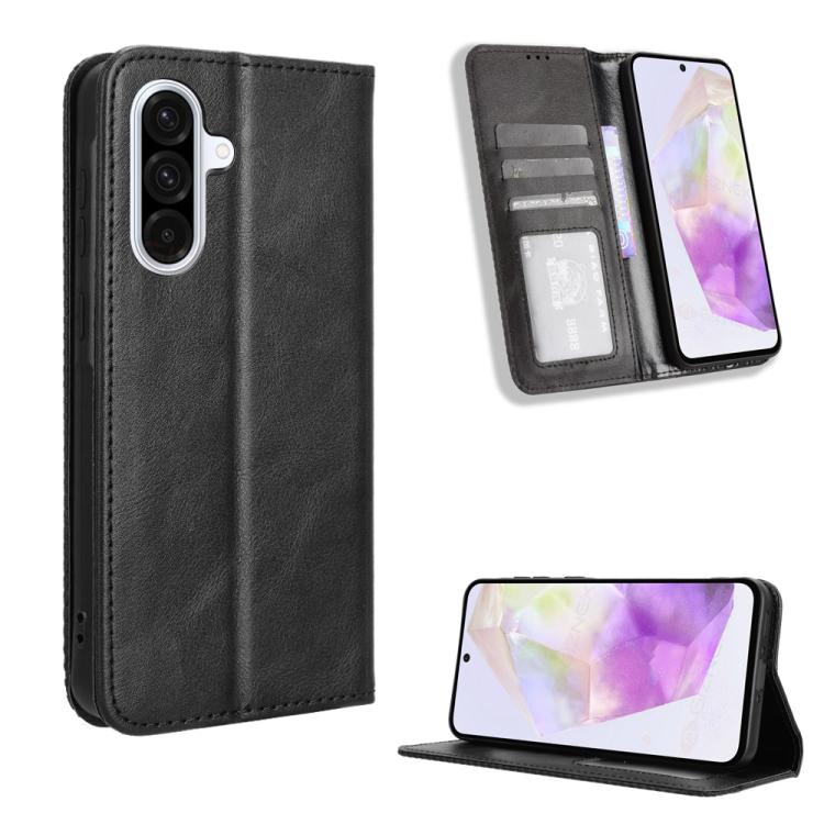Custodia per telefono in pelle con fibbia magnetica e texture retrò, For Galaxy A57 5G, For Galaxy A37 5G, For Galaxy A27 5G, For Samsung Galaxy A07 4G, For Samsung Galaxy A06 5G, For Samsung Galaxy A56 5G