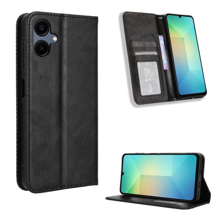 Custodia per telefono in pelle con fibbia magnetica e texture retrò, For Galaxy A57 5G, For Galaxy A37 5G, For Galaxy A27 5G, For Samsung Galaxy A07 4G, For Samsung Galaxy A06 5G, For Samsung Galaxy A56 5G