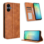 Custodia per telefono in pelle con fibbia magnetica e texture retrò, For Galaxy A57 5G, For Galaxy A37 5G, For Galaxy A27 5G, For Samsung Galaxy A07 4G, For Samsung Galaxy A06 5G, For Samsung Galaxy A56 5G