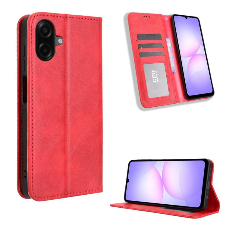 Custodia per telefono in pelle con fibbia magnetica e texture retrò, For Galaxy A57 5G, For Galaxy A37 5G, For Galaxy A27 5G, For Samsung Galaxy A07 4G, For Samsung Galaxy A06 5G, For Samsung Galaxy A56 5G