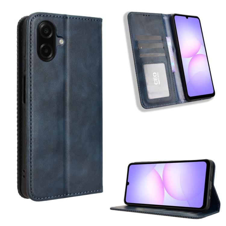 Custodia per telefono in pelle con fibbia magnetica e texture retrò, For Galaxy A57 5G, For Galaxy A37 5G, For Galaxy A27 5G, For Samsung Galaxy A07 4G, For Samsung Galaxy A06 5G, For Samsung Galaxy A56 5G