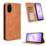 Custodia per telefono in pelle con fibbia magnetica e texture retrò, For Galaxy A57 5G, For Galaxy A37 5G, For Galaxy A27 5G, For Samsung Galaxy A07 4G, For Samsung Galaxy A06 5G, For Samsung Galaxy A56 5G