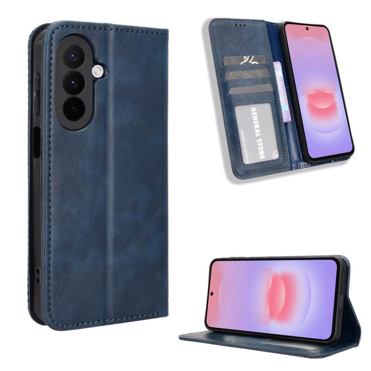 Custodia per telefono in pelle con fibbia magnetica e texture retrò, For Galaxy A57 5G, For Galaxy A37 5G, For Galaxy A27 5G, For Samsung Galaxy A07 4G, For Samsung Galaxy A06 5G, For Samsung Galaxy A56 5G