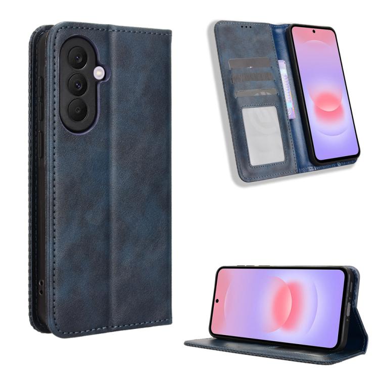 Custodia per telefono in pelle con fibbia magnetica e texture retrò, For Galaxy A57 5G, For Galaxy A37 5G, For Galaxy A27 5G, For Samsung Galaxy A07 4G, For Samsung Galaxy A06 5G, For Samsung Galaxy A56 5G
