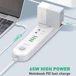 Caricabatterie LDNIO 65W USB-C con cavo Tipo-C