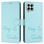 Custodia per telefono in pelle RFID con stampa Smile Embossing, For Samsung Galaxy M33 5G Global, For Samsung Galaxy M52 5G, For Samsung Galaxy M32 4G / M22, For Samsung Galaxy M62 / F62 4G