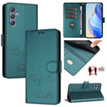 Custodia per telefono in pelle RFID con stampa Smile Embossing, For Samsung Galaxy M55 / C55 5G, For Samsung Galaxy XCover7 Pro, For Samsung Galaxy M15 / F15 5G Global, For Samsung Galaxy M34 5G / F34 5G