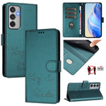 Custodia per telefono in pelle RFID con stampa Smile Embossing, For Samsung Galaxy M56 5G, For Samsung Galaxy F16 5G / M16 5G Global, For Samsung Galaxy F06 5G / M06 5G, For Samsung Galaxy M35