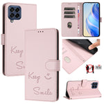 Custodia per telefono in pelle RFID con stampa Smile Embossing, For Samsung Galaxy M54 / F54 5G, For Samsung Galaxy M14 5G Global, For Samsung Galaxy M23 5G / M13 4G, For Samsung Galaxy M53 5G