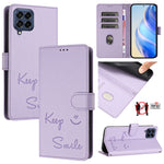 Custodia per telefono in pelle RFID con stampa Smile Embossing, For Samsung Galaxy M54 / F54 5G, For Samsung Galaxy M14 5G Global, For Samsung Galaxy M23 5G / M13 4G, For Samsung Galaxy M53 5G