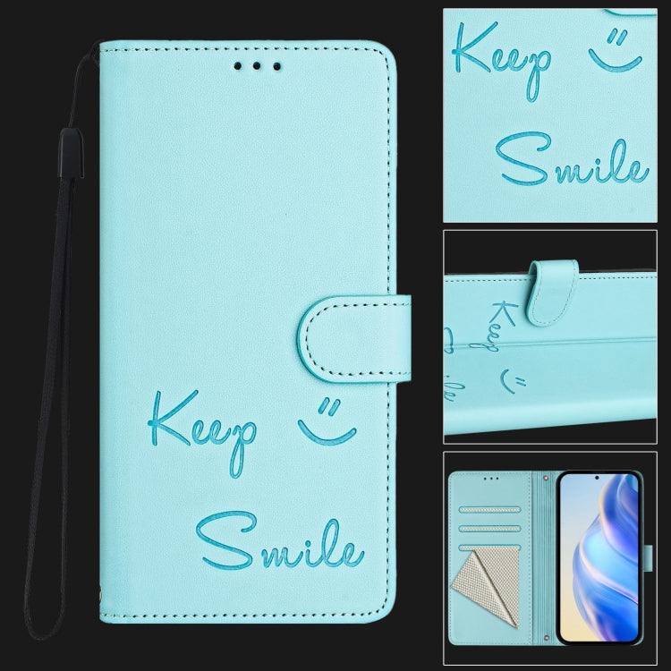 Custodia per telefono in pelle RFID con stampa Smile Embossing, For Samsung Galaxy M55 / C55 5G, For Samsung Galaxy XCover7 Pro, For Samsung Galaxy M15 / F15 5G Global, For Samsung Galaxy M34 5G / F34 5G