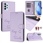 Custodia per telefono in pelle RFID con stampa Smile Embossing, For Samsung Galaxy M54 / F54 5G, For Samsung Galaxy M14 5G Global, For Samsung Galaxy M23 5G / M13 4G, For Samsung Galaxy M53 5G