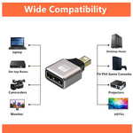 Adattatore Mini DisplayPort maschio a DisplayPort femmina 8K 60Hz