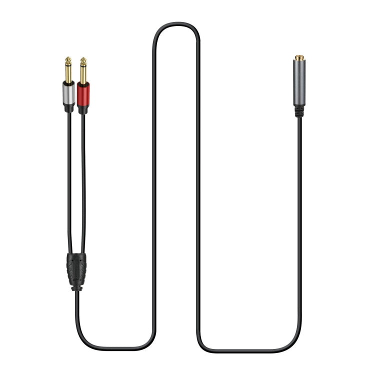 Cavo adattatore audio mono da 6,35 mm TRS stereo femmina a 2 x 6,35 mm TS maschio, 0.3m, 1m, 3m, 5m