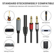 Cavo adattatore audio mono da 6,35 mm TRS stereo femmina a 2 x 6,35 mm TS maschio, 0.3m, 1m, 3m, 5m